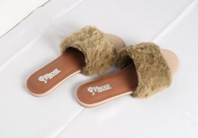 Ladies Fur Slides