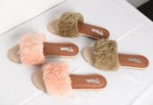 Ladies Fur Slides