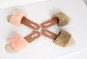 Ladies Fur Slides