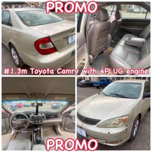 PROMO #1.3m You can’t go wrong with TOYOTA; Camry with 4plug engine, automatic gear, soft matured leather seats, clean interior, exterior and lots more. Located in Ilorin, kwara state