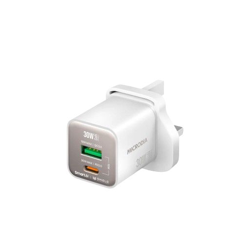 MICRODIA SmartCube Nano 30W USB-C PD & USB-A Wall Charger w/PPS Charging Pearl White (56873) $250