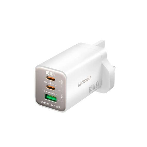 MICRODIA SmartCube Nano 65W Dual USB-C PD Wall Charger – Pearl White (59869) $39.99