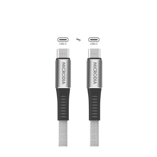MICRODIA ExeCable Shoelace 60W USB-C to USB-C Cable 1.3M – Grey/Silver (62269) $14.99