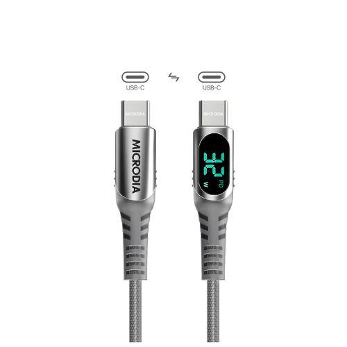 MICRODIA ExeCable Digital Display 100W USB-C to USB-C Cable 2.6M – Silver (64220) $29.99
