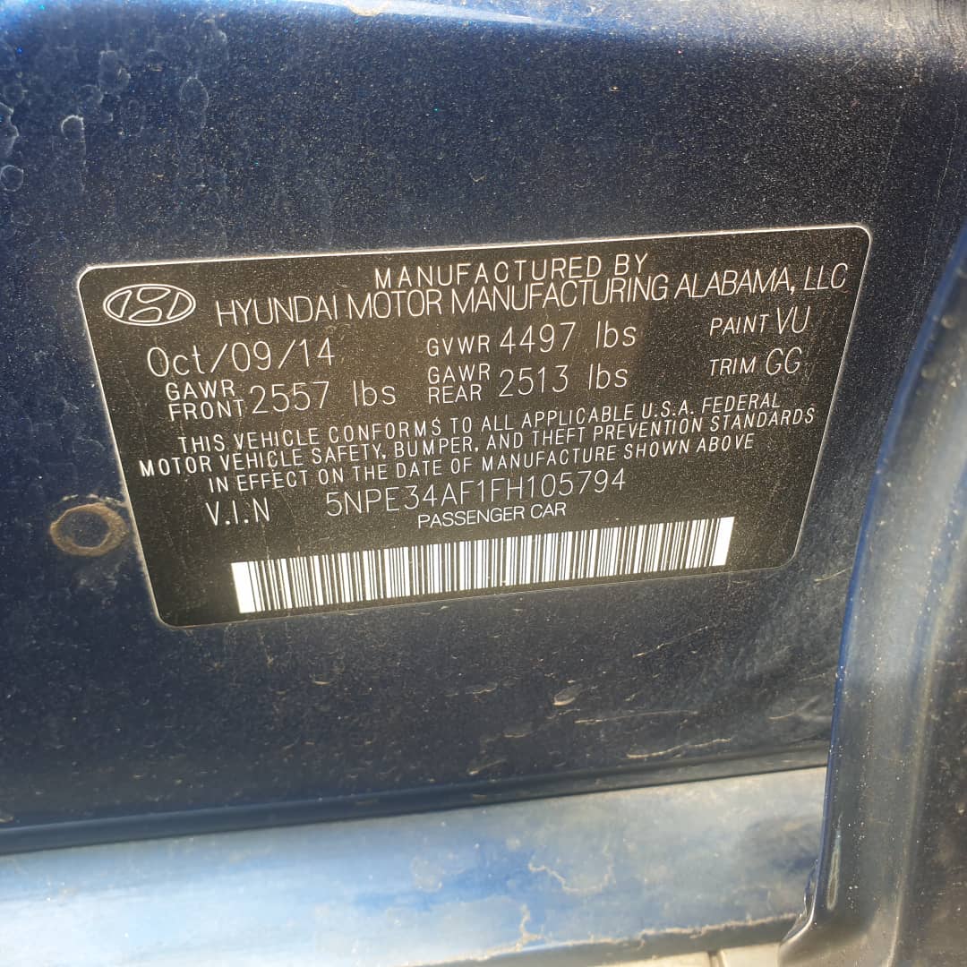 Foreign Used 2015 Hyundai Sonata Limited – Push Start, Reverse Camera, Leather Seats, Panoramic Roof ₦16100000